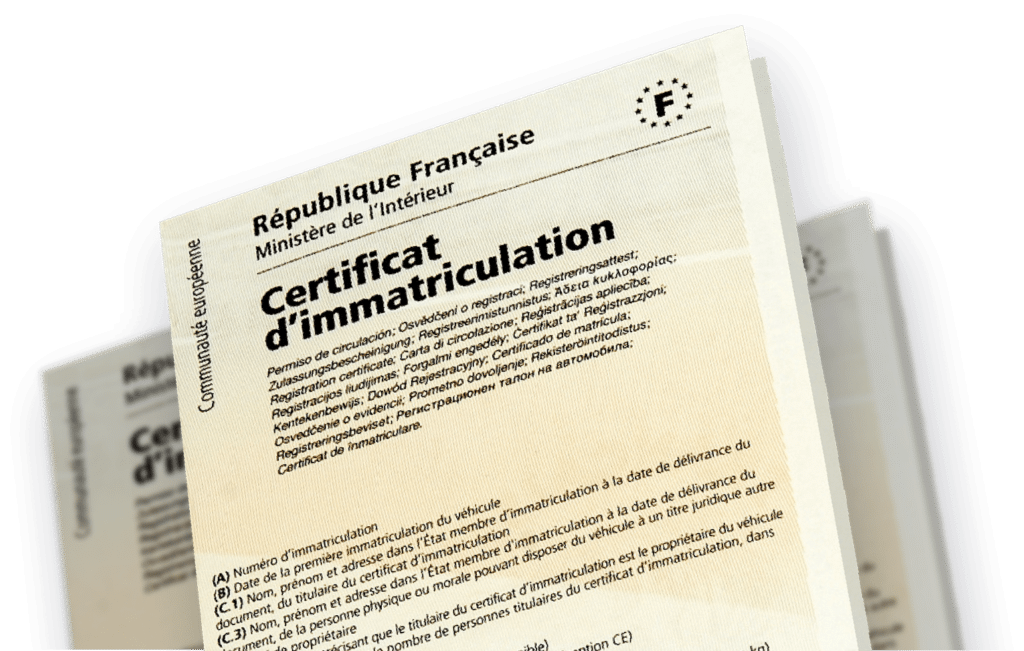 carte grise sur fond neutre