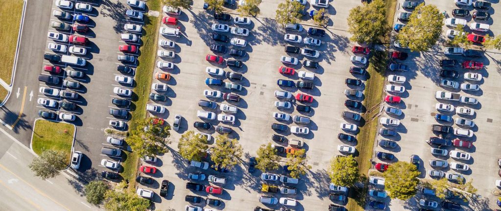 Vue aérienne d'un Parking
